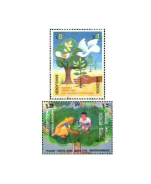 1992 Bangladesh Observation of Plant Week 2v Stamp