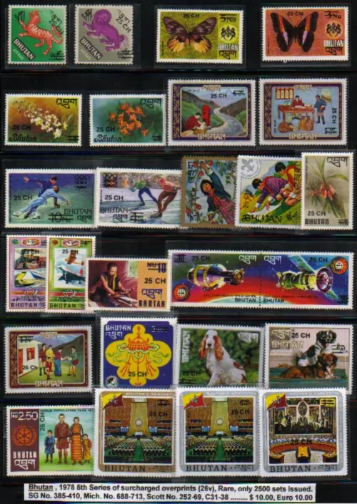 1978 5th Series of Surcharged overprints (26v) Rare SG No. 385-410 Stamp
