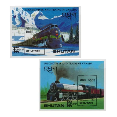 1987 Capex-87 International Exhibition Toronto Canadian Railway set of 2 Miniature Sheet