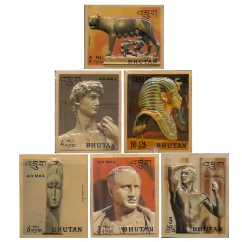 1971 History of Sculpture (Plastic Heat Molded) 6v (Incomplete) Stamp