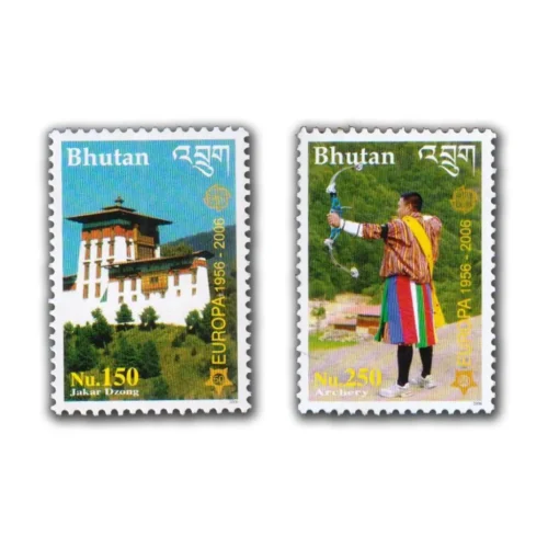 2006 Bhutan 50th Anniv. First Stamp Of Europa 2v Perf