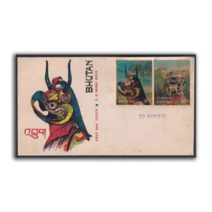 1976 Bhutan 3D Mask 6v Stamp on 3 FDCs