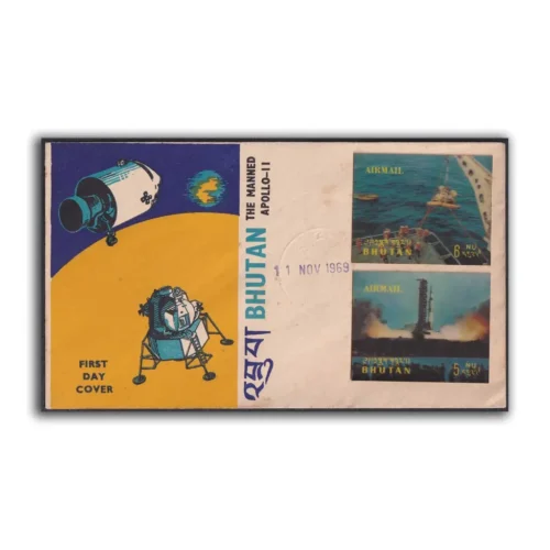 1969 Bhutan 3D The Manned Apollo-XI Moon Landing 12v Stamp on 6 FDCs - Image 6