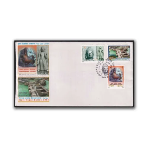2003 Nepal Buddhism Visit Series (Lord Buddha and Ganesha) 3v Stamp on FDC