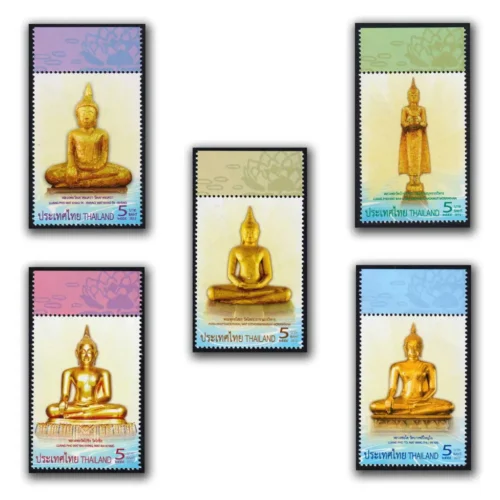 2012 Thailand Buddhism Highly Revered Buddha Image 5v Stamp