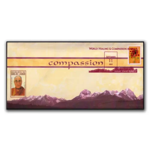 2005 USA Visit of Dalai Lama to the River Wood Valley Special Cancellation on Souvenir Envelope Type II