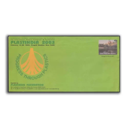 2003 PlastIndia Foundation Progress Through Plastics (Save Trees Use Platics) Customised Envelope