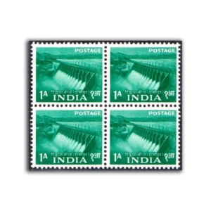 1955 Tillaya Dam (D.V.C) 1a (2nd Series) (wmk. Multi Star Sideways) Definitive Stamp Block of 4