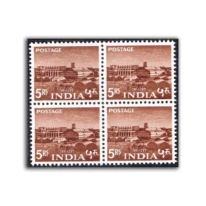 1955 Fertiliser Factory 5r (2nd Series) (wmk. Multi Star Sideways) Definitive Stamp Block of 4
