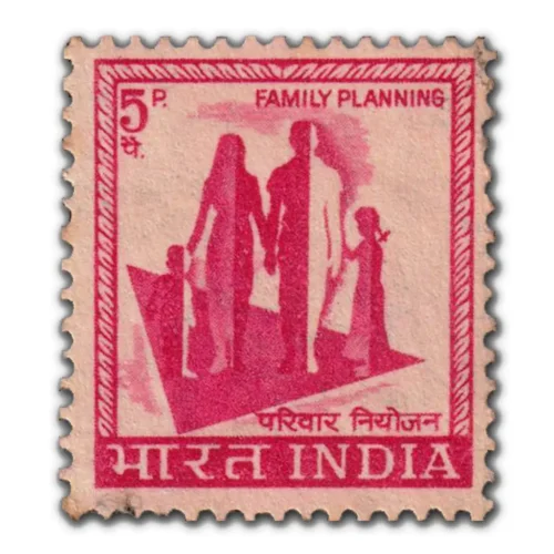1967 Family Planning 5p (4th Series) (wmk. Ashokan Lion Capital) Definitive Stamp