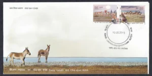 2013 Kiang: Ladakh & Ghor Khar: Kutch [Wild Ass] 2v Stamp on FDC