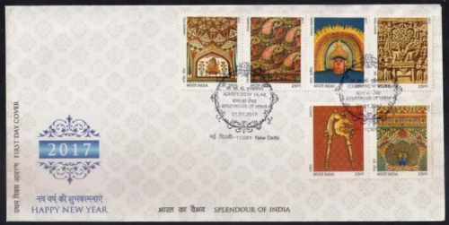 2017 Splendors of India (Small Size Stamps) 12v Stamp on FDC - Image 2
