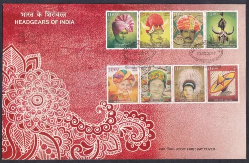 2017 Headgears of India 16v Stamp on 2 FDCs - Image 2
