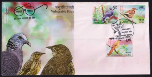 2017 Vulnerable Birds 3v Stamp on FDC