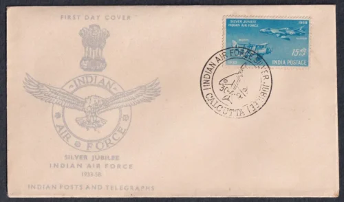 1958 Indian Air Force Silver Jubilee (Westland Wapiti Biplane) 1v Stamp on FDC