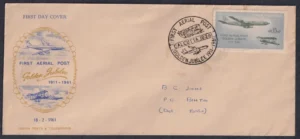 1961 50th Anniversary of First Official Airmail Flight, Allahabad to Naini (Air India Boeing 707 Air Liner and Bi-Plane) 1v Stamp on FDC Postally Used Type II