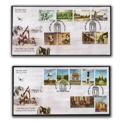 2019 Indians in First World War Major Battle 15v Stamp on 2 different FDCs