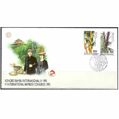 1995 Indonesia International Bamboo Ivory 2v Stamp on FDC