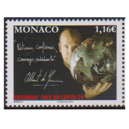 2021 Monaco Together Against Covid-19 1v Stamp