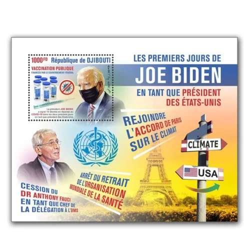 2021 Dijbouti The First Days of Joe Biden as the President of the US Miniature Sheet