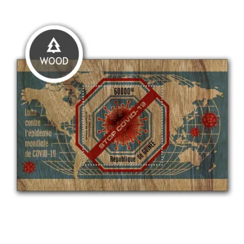 2020 Guinea Flight Against The Global Epidemic of Covid-19 Exotic Wooden Miniature Sheet