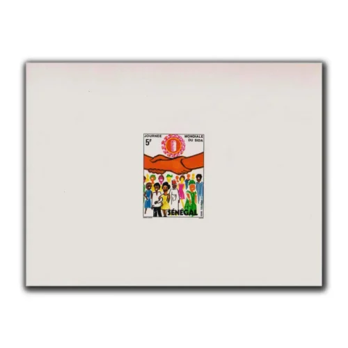 1989 Senegal World Aids Day Deluxe Miniature Sheet Type IV (5F)