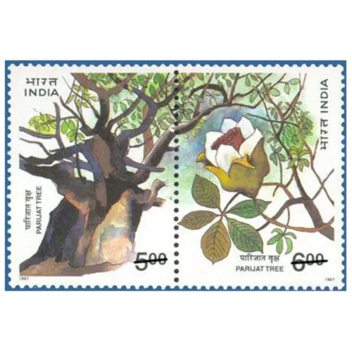 1997 Parijat Tree 2v Setenant Stamps