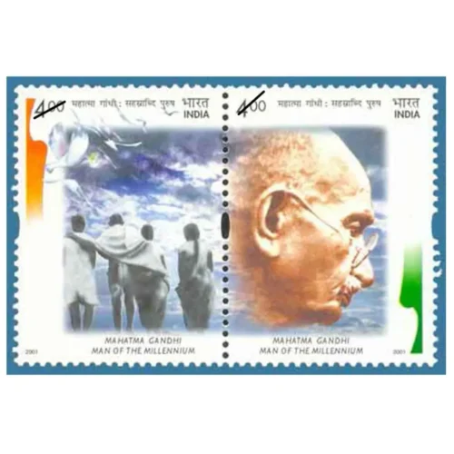 2001 Mahatma Gandhi Man of The Millennium 2v Stamp