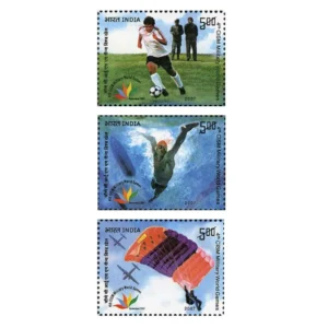 2007 4th CISM Military World Games, Hyderabad and Mumbai 3v Stamp