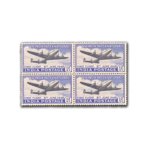 1948 Inauguration of India - UK Air Service Stamp Block of 4