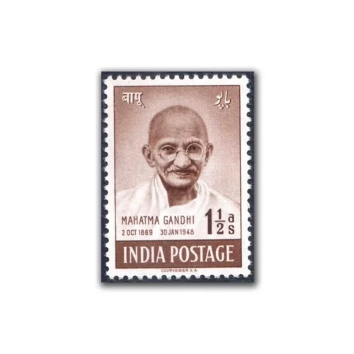 1948 Mahatma Gandhi Mourning issue 1.5 annas mint Stamp
