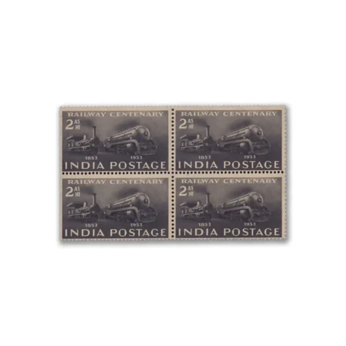 1953 Railway Centenary Stamp Block of 4