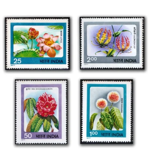 1977 Indian Flowers 4v Stamp