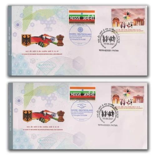 2021 Germany India Joint Issue Combination FDC with Berlin and Bonn Place Cancellation