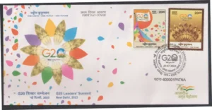 2023 G20 Leaders' Summit New Delhi 2v Stamp on FDC