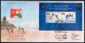 2023 50 Years of Establishment of Diplomatic Relations between India and Vietnam Miniature Sheet on FDC