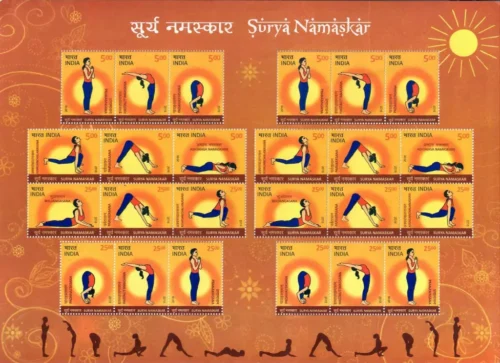 2016 Surya Namaskar 12v Sheetlet of 24 Stamps