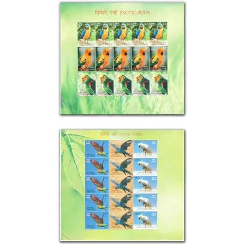 2016 Exotic Birds 6v Stamp in 2 different Mixed Sheetlet