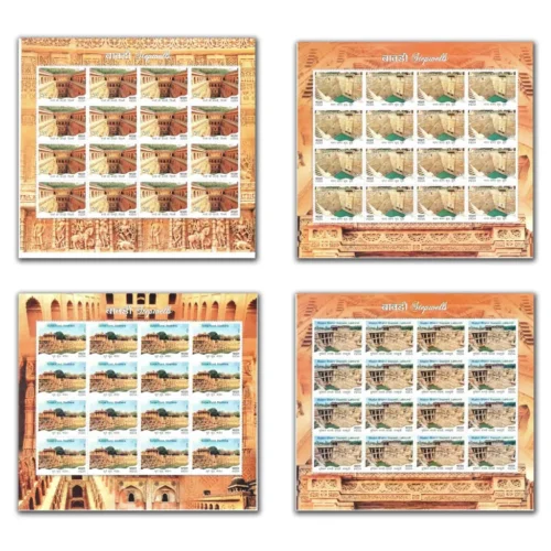 2017 Step Wells of India 16v Stamp in 16 Different Sheetlet - Image 3