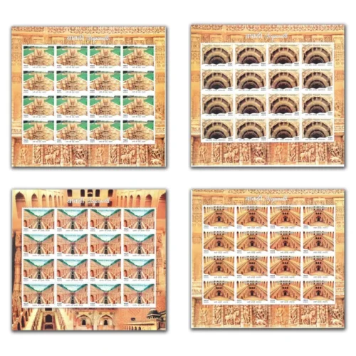 2017 Step Wells of India 16v Stamp in 16 Different Sheetlet - Image 4