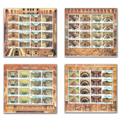 2017 Step Wells of India 16v Stamp Mixed in 4 Different Sheetlet
