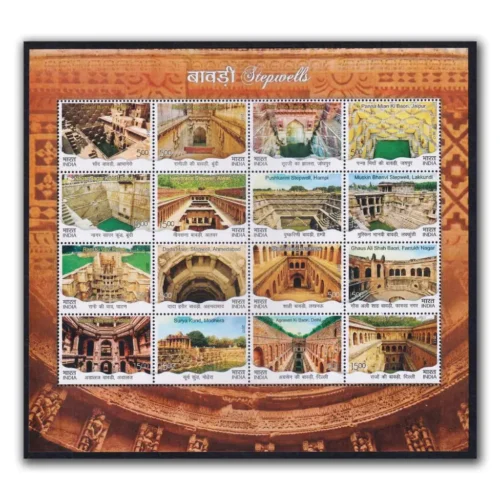 2017 Step Wells of India 16v Stamp in Mixed Sheetlet