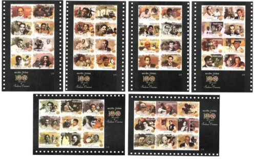 2013 100 Years of Indian Cinema Set of 6 Different Sheetlet