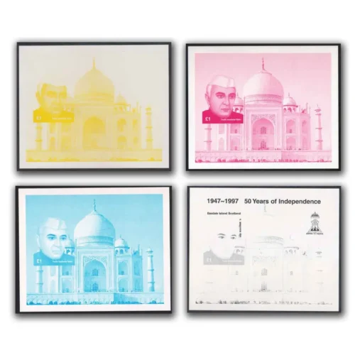 1997 Easdale Island Jawaharlal Nehru Miniature Sheet Profressive Colour Proof (Set of 7)