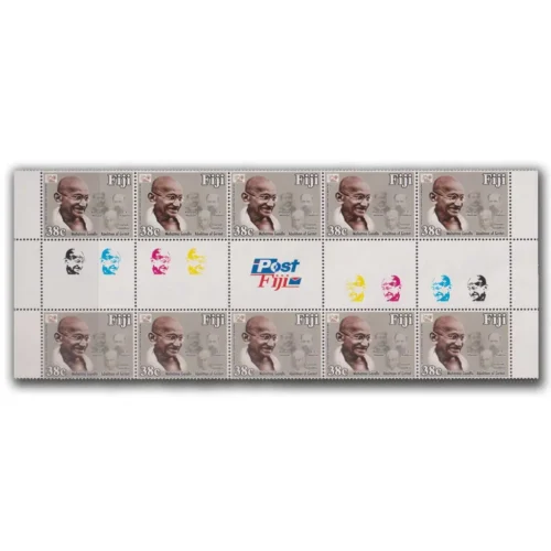 2018 Fiji Mahatma Gandhi (Abolition of Girmit) 1v Stamp in Gutter Pair (set of 10)