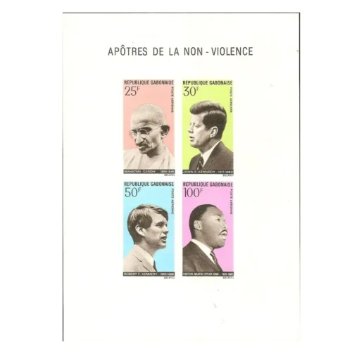 1969  Gabon Gandhi Apostle's of Non-Violence Miniature Sheet (imperf)