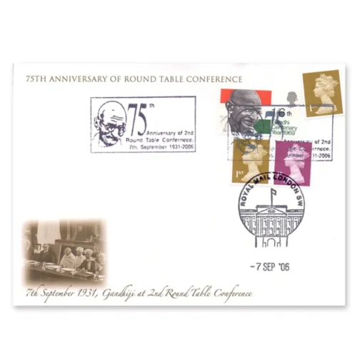 2006 Great Britain Gandhi 75th Anniversary of the 2nd Round  Table Conference Special Cover