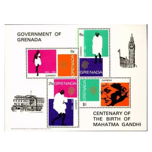 1969  Grenada Gandhi Birth Centenary Miniature Sheet