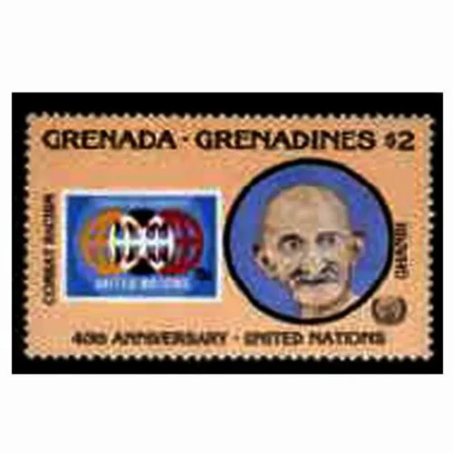 1985  Grenada & Grenadines Gandhi 40th Anniversary of United Nations 1v Stamp