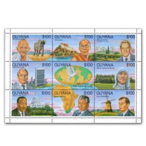 1993  Guyana Gandhi 20th Century Peace and Humanity Sheetlet